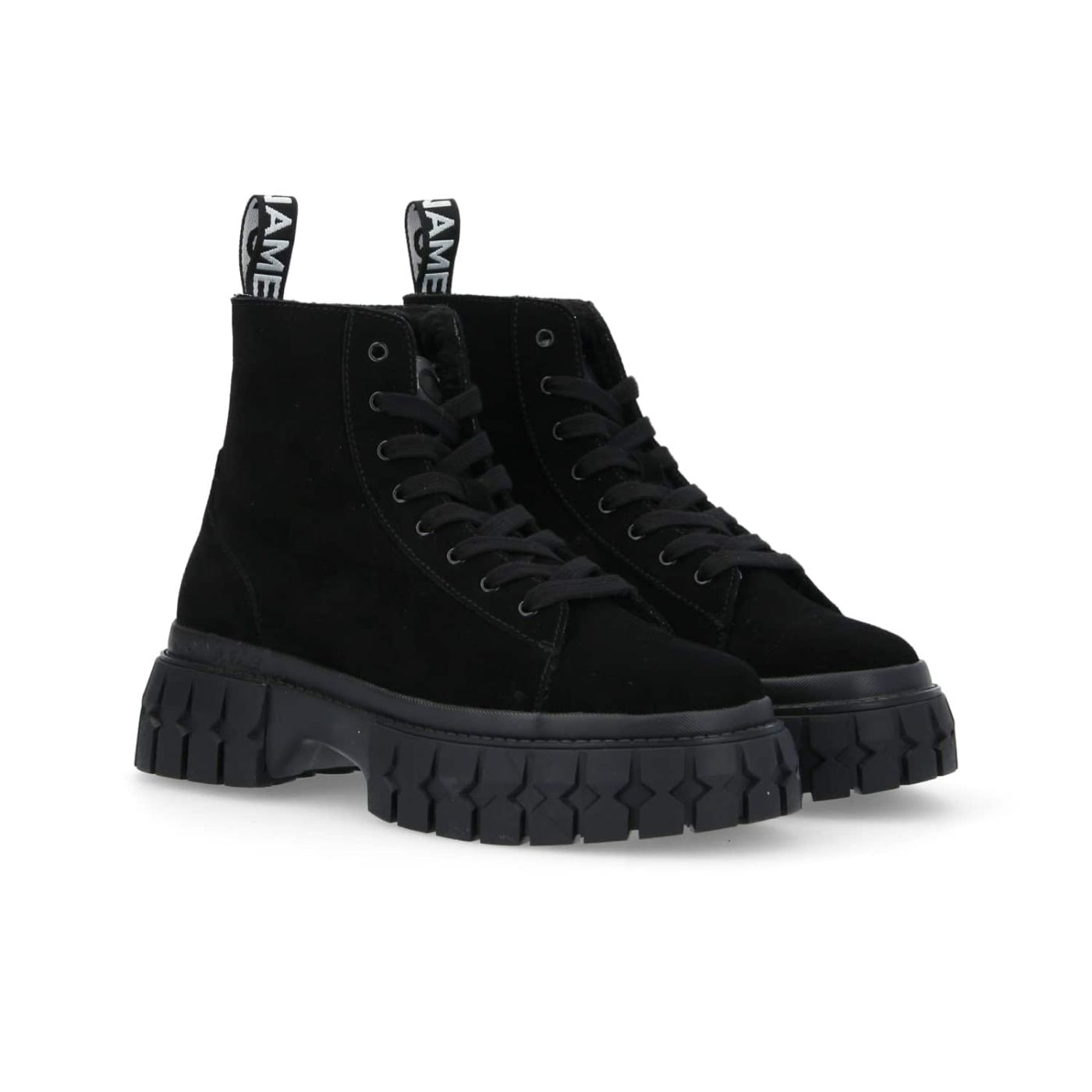 GRAVITEE LOW BOOTS W  -  SUEDE/FUR  - NERO